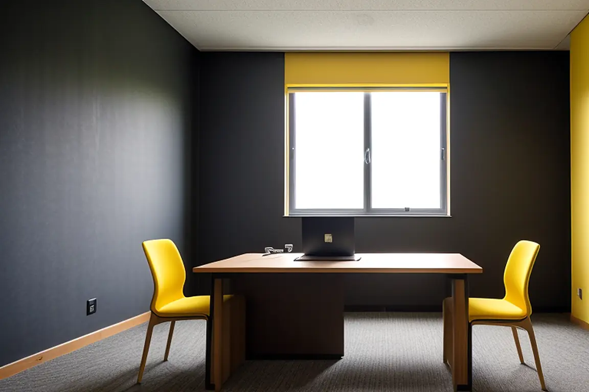 Photo d’illustration : cabine de consultation lumineuse avec bureau en bois clair